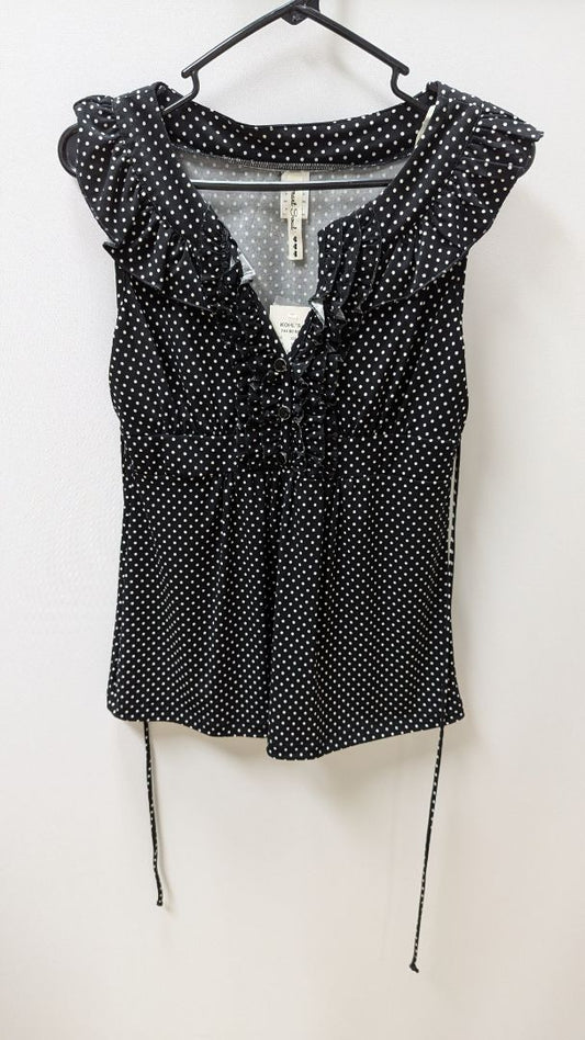 Heart Soul Black Polka Dot Sleeveless Blouse