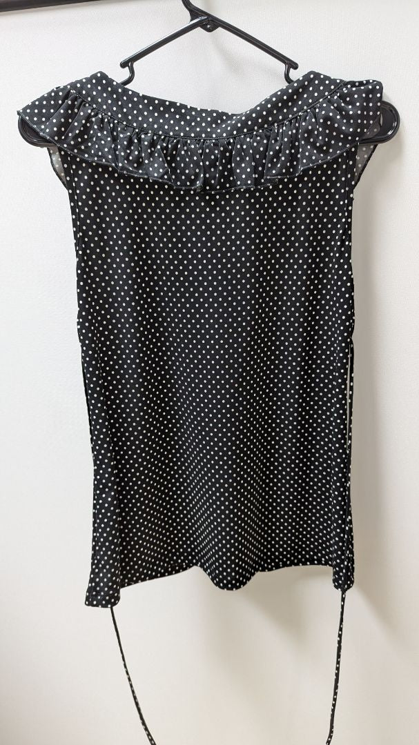 Heart Soul Black Polka Dot Sleeveless Blouse