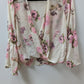 audrey Light Pink/Beige Floral Sheer Wrap Blouse