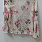 audrey Light Pink/Beige Floral Sheer Wrap Blouse