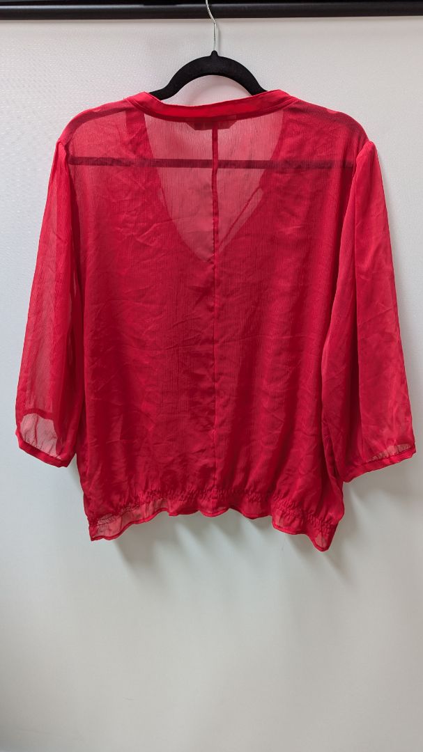 Old Navy Red Sheer Peasant Blouse