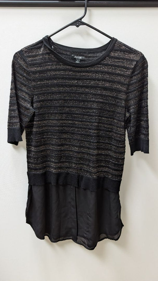 Apt. 9 Black/Silver Split Sweater Blouse