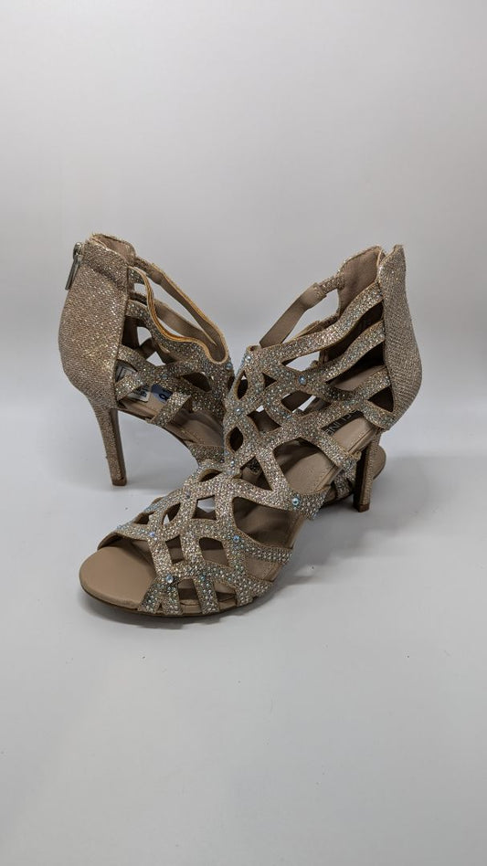 Madeline Stuart Light Tan Rhinestone Heels