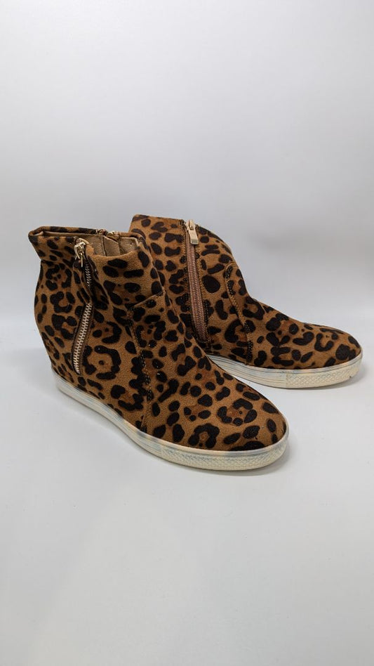 Rouge Helium Brown Animal Print Heeled Sneakers