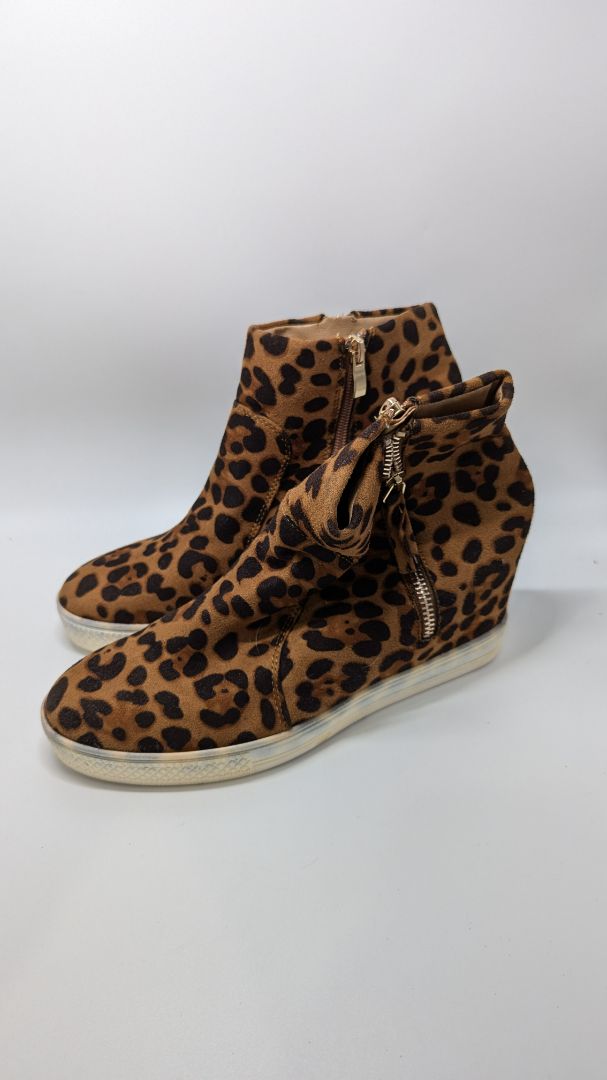 Rouge Helium Brown Animal Print Heeled Sneakers