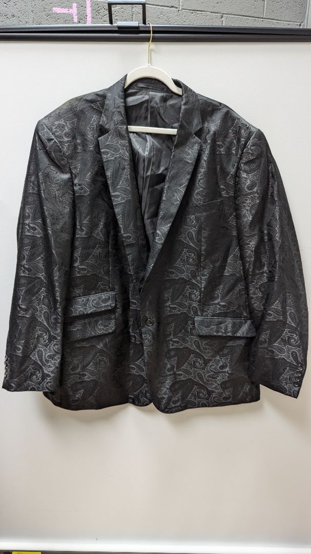 MANZINI Black Paisley Textured Men's Blazer Jacket