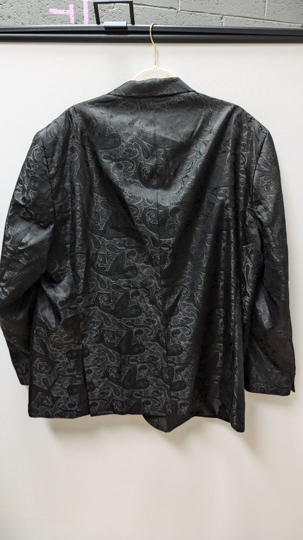 MANZINI Black Paisley Textured Men's Blazer Jacket