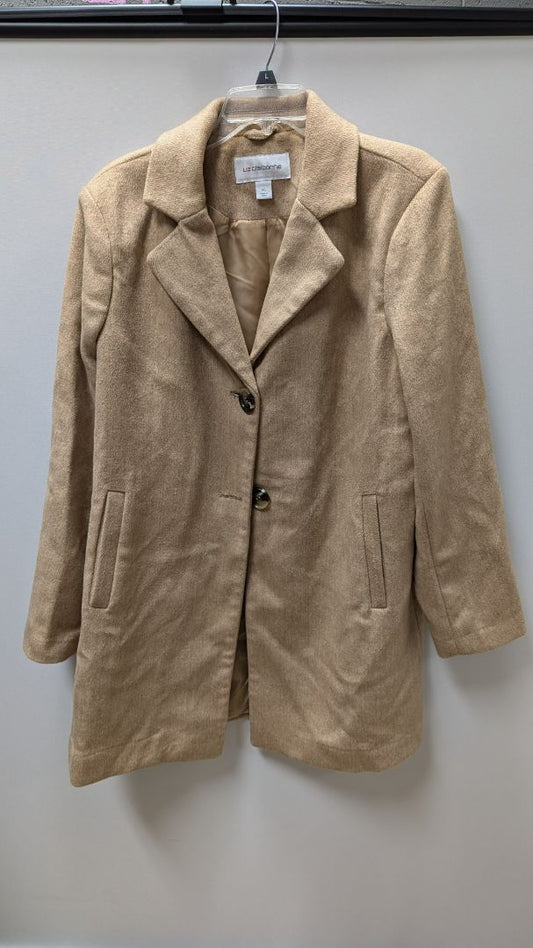 Liz Claiborne Light Brown Fuzzy Knit Trench Coat