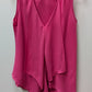 Venus Hot Pink Sleeveless Asymmetrical Blouse