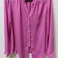 Dana Buchman Pink Polka Dot Button Up Tie Blouse