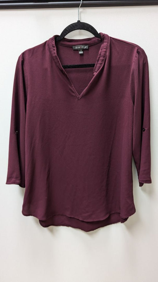 Moa Moa Dark Purple Long Sleeve Blouse