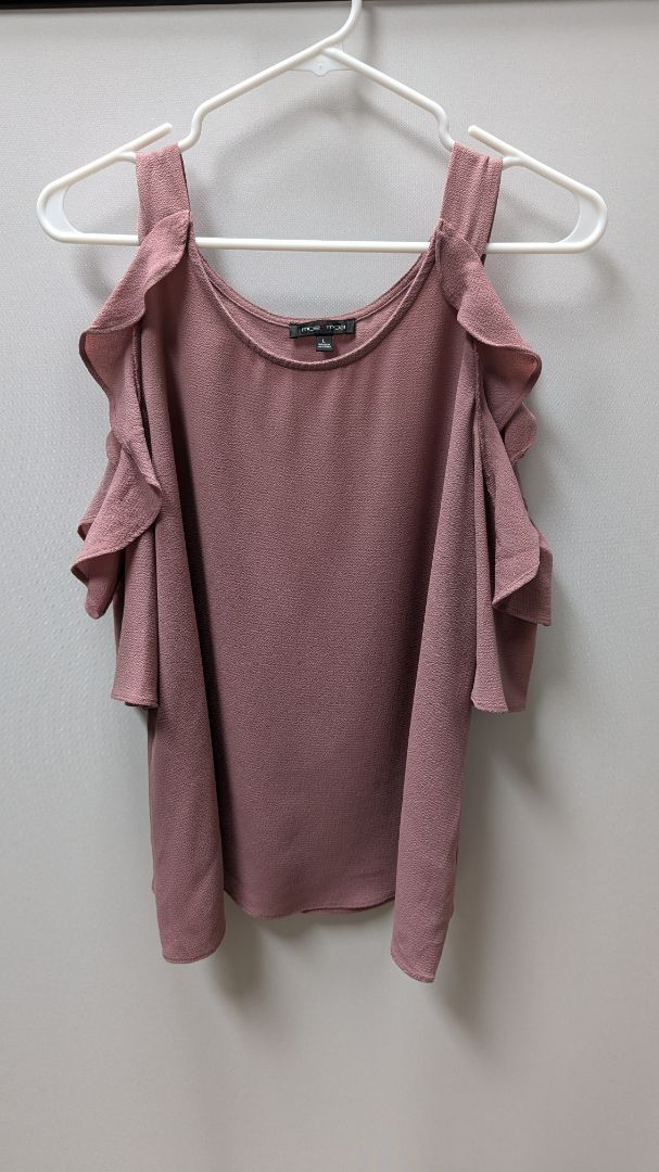 Moa Moa Blush Pink Cold Shoulder Blouse