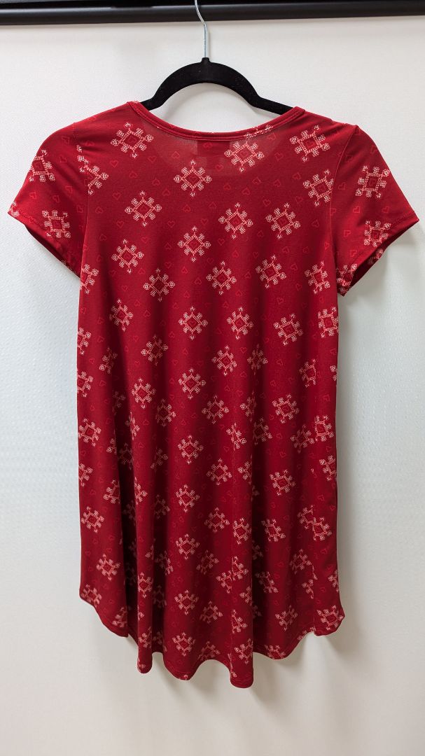 Lularoe Red Heart Patterned Knit Dress