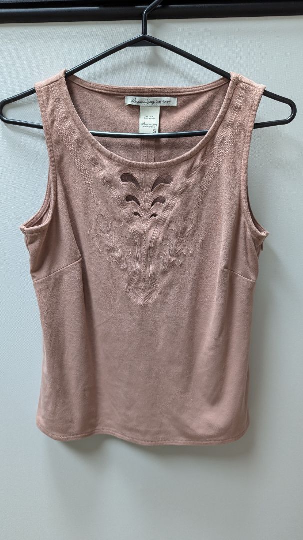 American Rag Cie Pink Suede Sleeveless Blouse