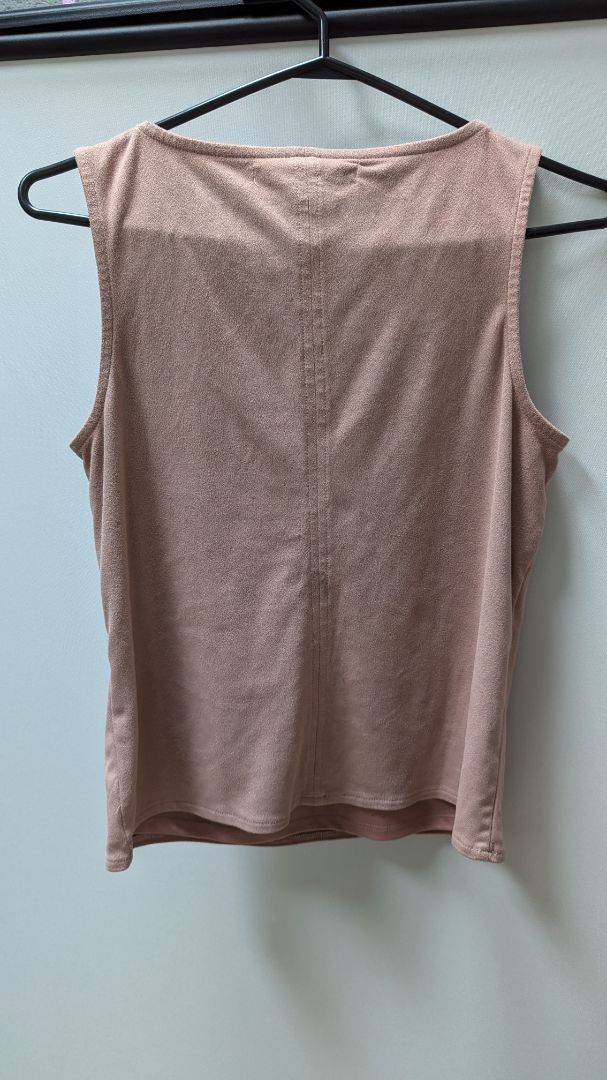 American Rag Cie Pink Suede Sleeveless Blouse