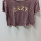 Obey Purple Graphic Cropped Tee