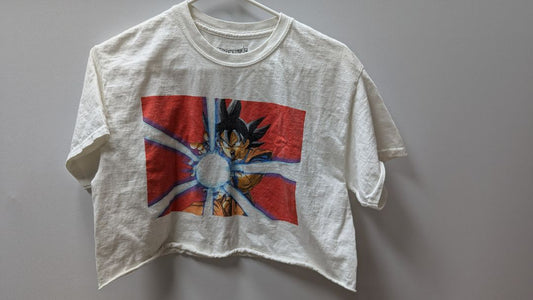 DragonBall Z White Graphic Cropped Tee