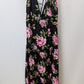 Forever 21 Black/Pink Floral Maxi Dress