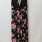 Forever 21 Black/Pink Floral Maxi Dress