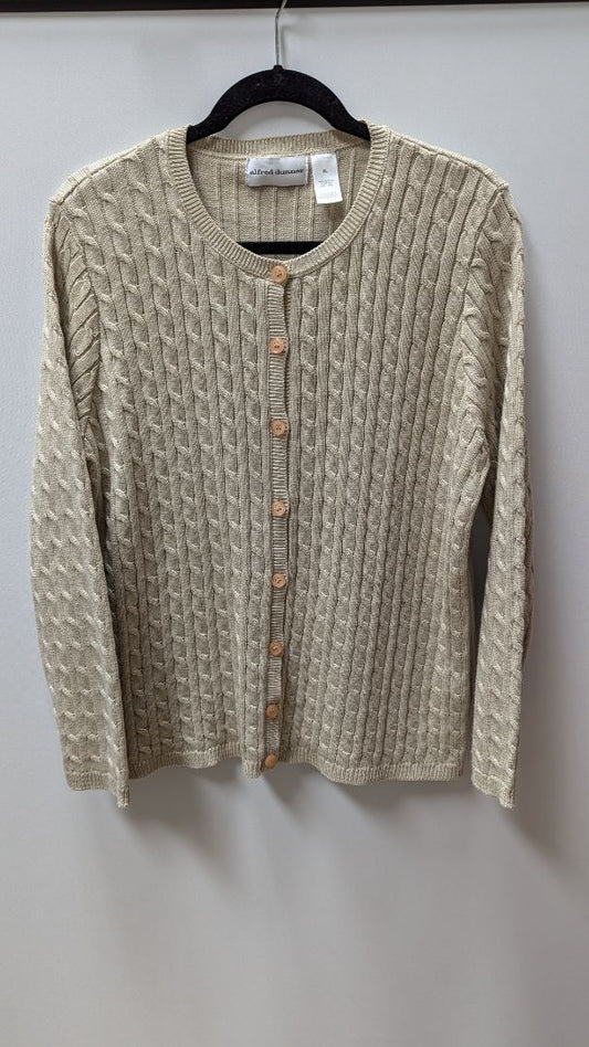 alfred dunner Light Tan Knit Button-Up Cardigan