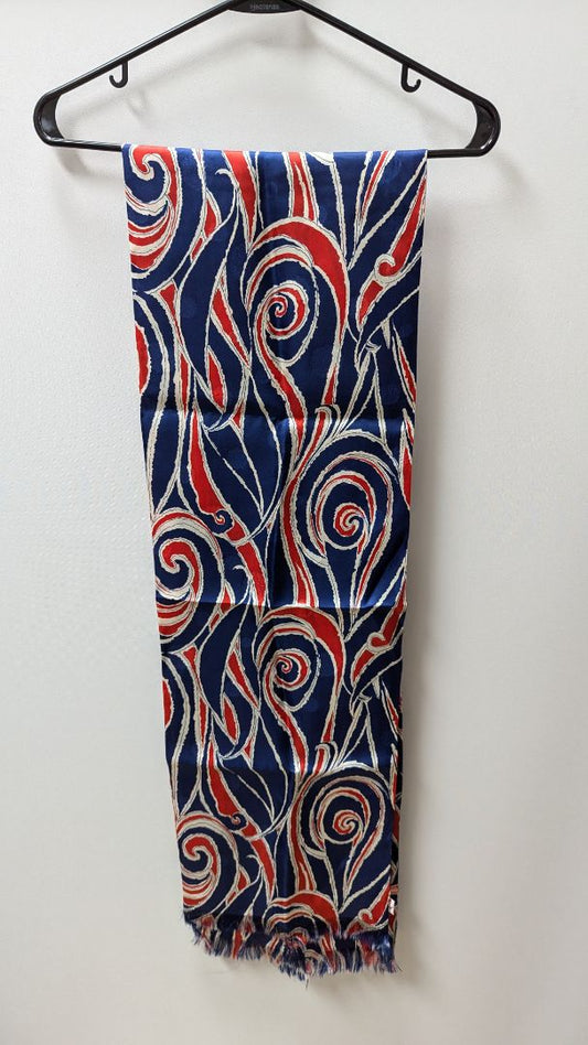 Ray Strauss Blue/Red/White Patterned Scarf