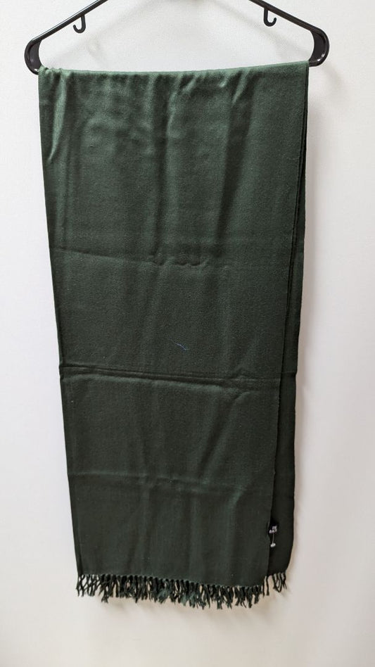 Tie Rack Dark Green Tassel Wool Blanket Scarf