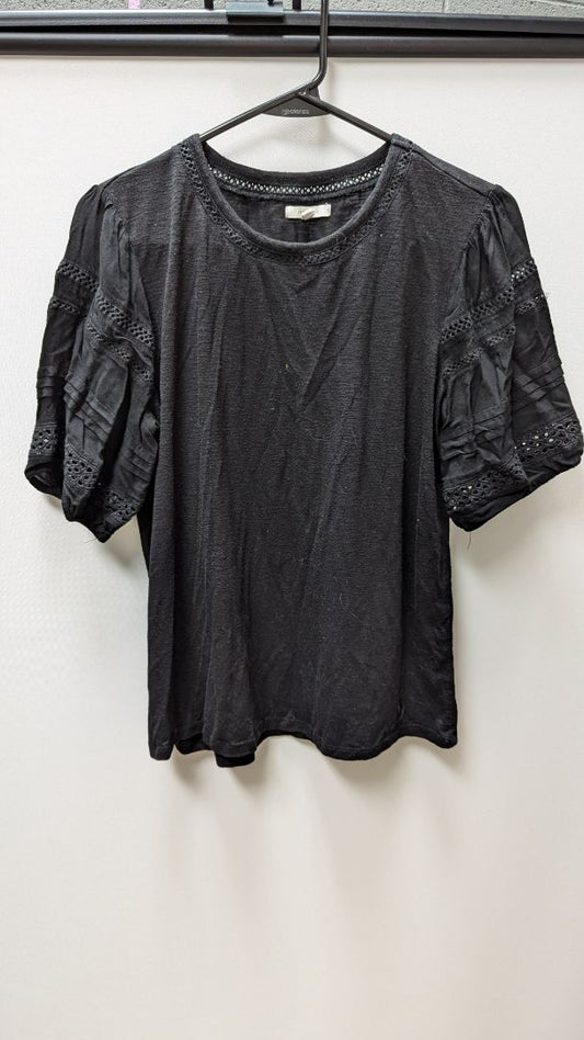 Maurices Black Tiered Lace Sleeve Blouse