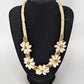 Light Tan Shell Flower Woven Necklace