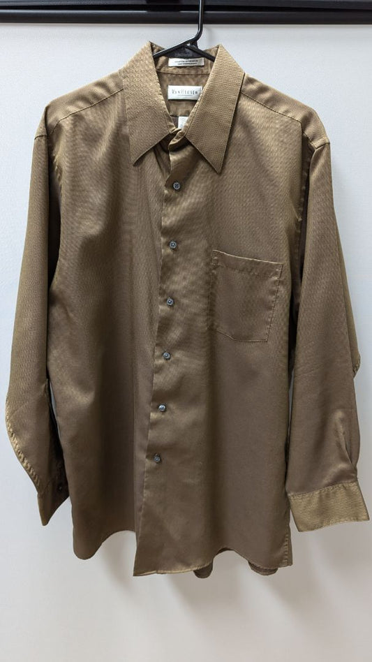 Van Heusen Brown Long Sleeve Button Up Shirt