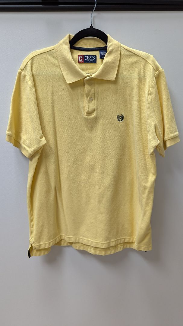 CHAPS Yellow Short Sleeve Polo Shirt