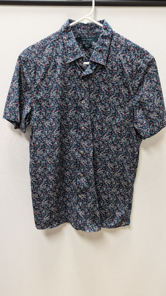 Perry Ellis Navy/Red Floral Button Up Shirt