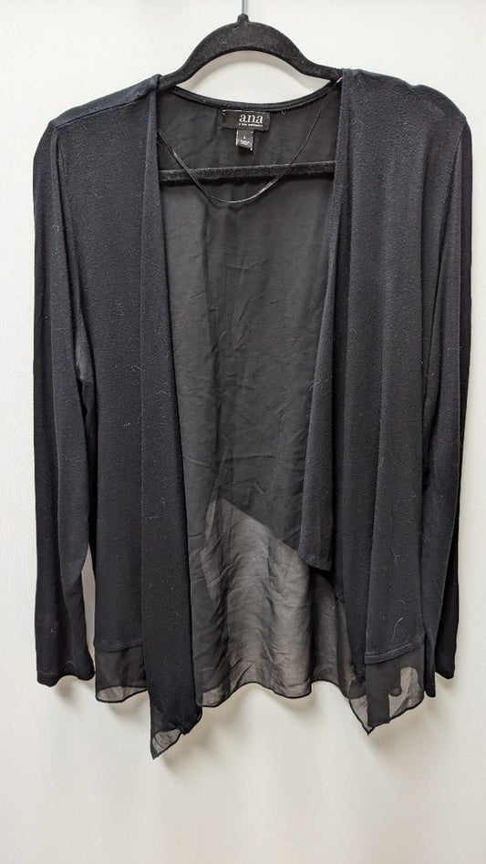 a.n.a Black Split Back Semi-Sheer Cardigan