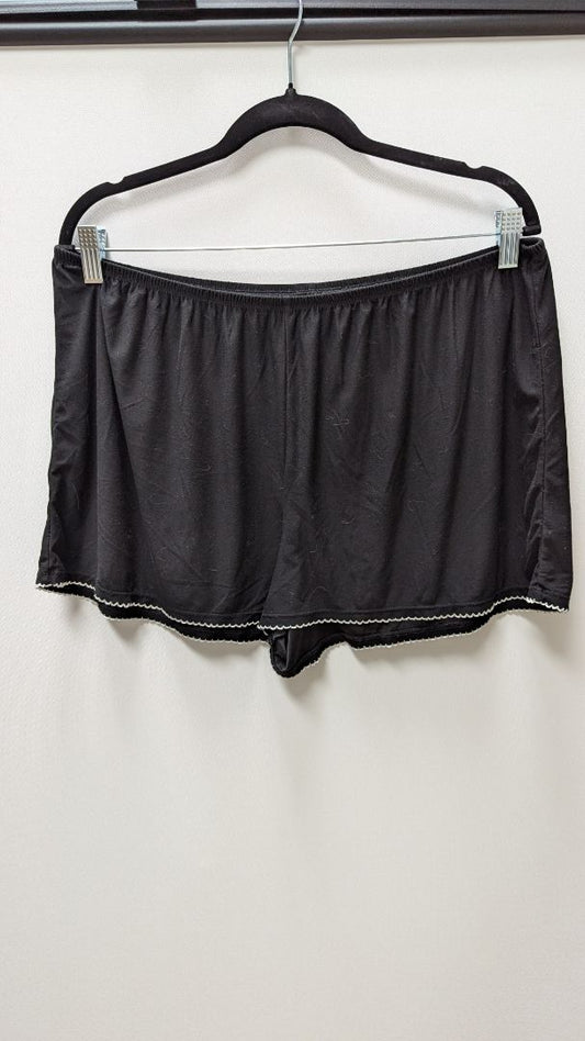 Black Sleepwear Shorts with White Trim