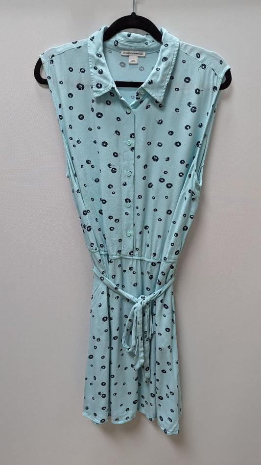 Amazon Essentials Light Blue/Black Spotted Casual Dress