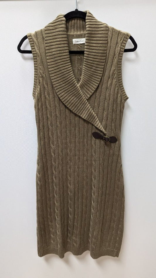 Calvin Klein Light Brown Sleeveless Sweater Dress