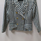 LA BELLE Fashions Dark Green/Ivory Houndstooth Blazer Jacket