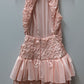 ILGWU Vintage Pink Ruched Pleated Mini Dress