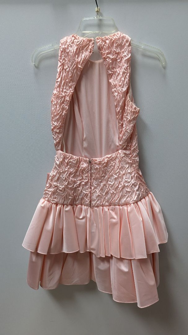 ILGWU Vintage Pink Ruched Pleated Mini Dress