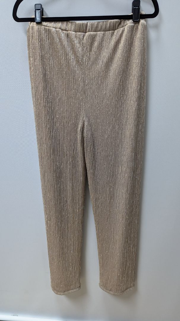 ONYX Nite Light Beige Metallic Straight Pants