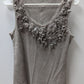 International Concepts (INC) Grey Tank with Fabric Flowers