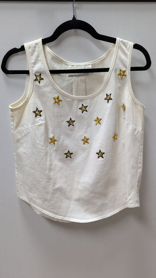 AUDACITY White Tank with Gold Stars