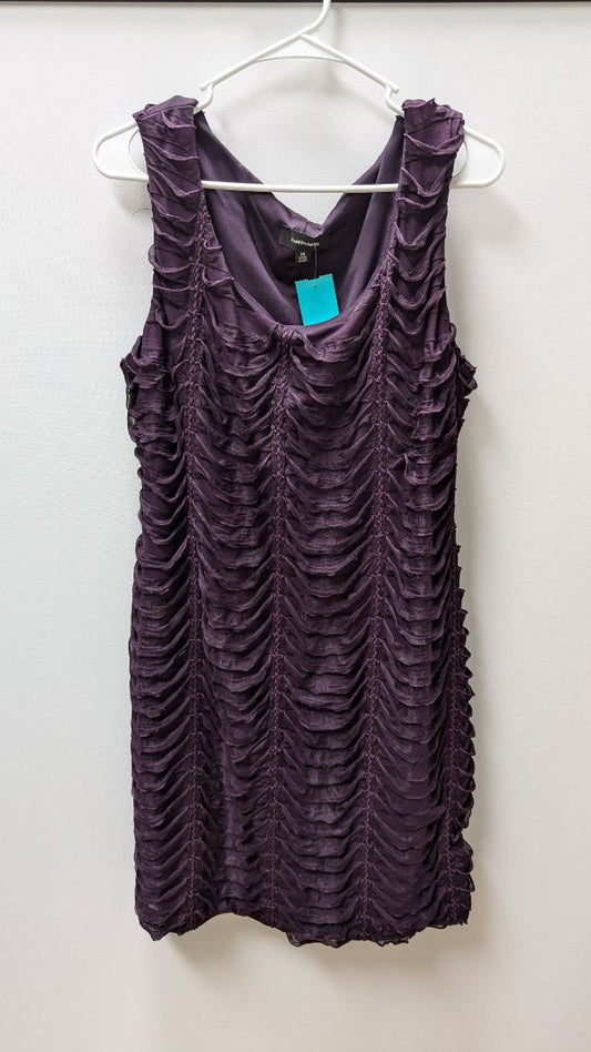 R&M Richards Dark Purple Sleeveless Ruffled Dress