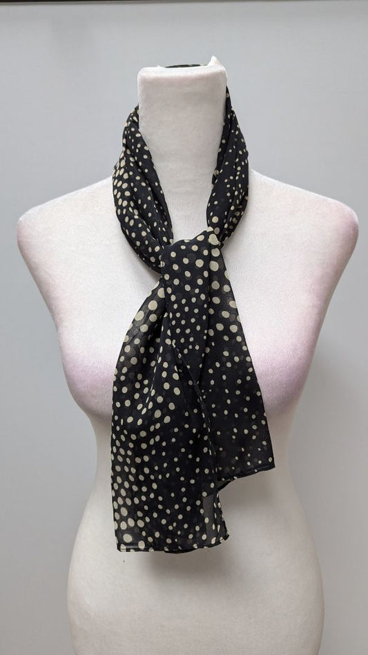 Black/Tan Spotted Sheer Scarf