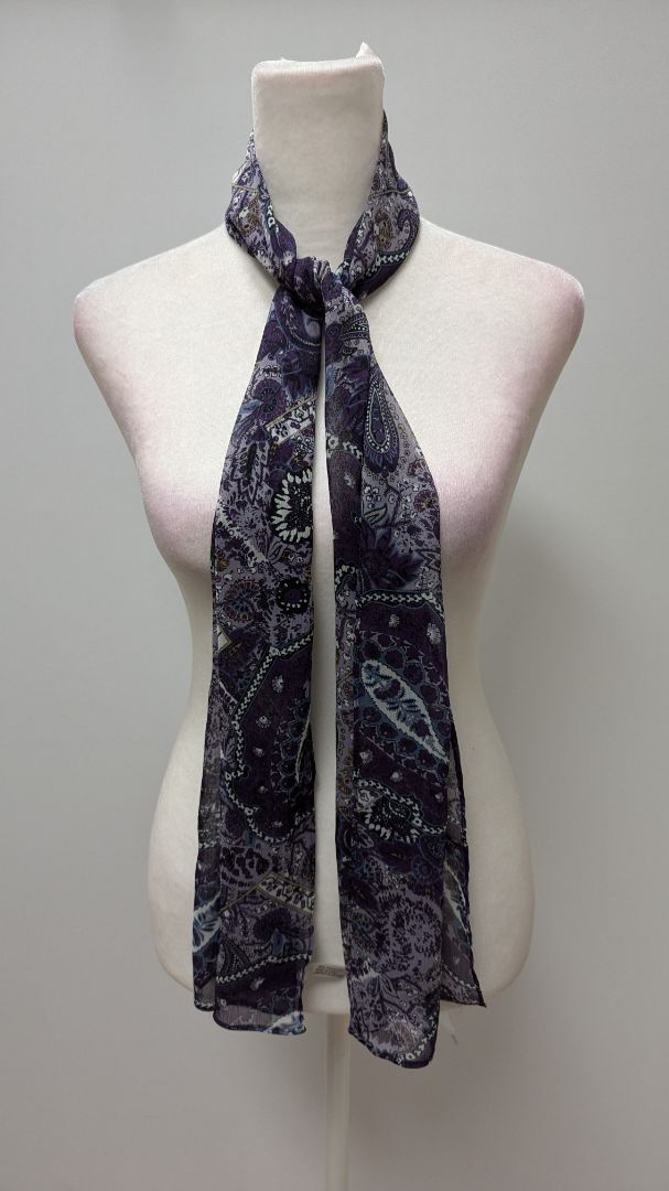 KASPER Purple Paisley Patterned Scarf