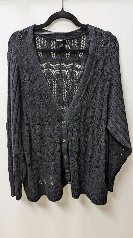 Torrid Black Lace Crochet Button Up Cardigan