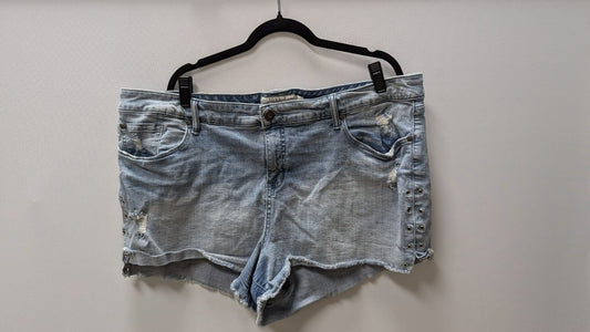 Torrid Denim Light Wash Distressed Rivet Jean Shorts