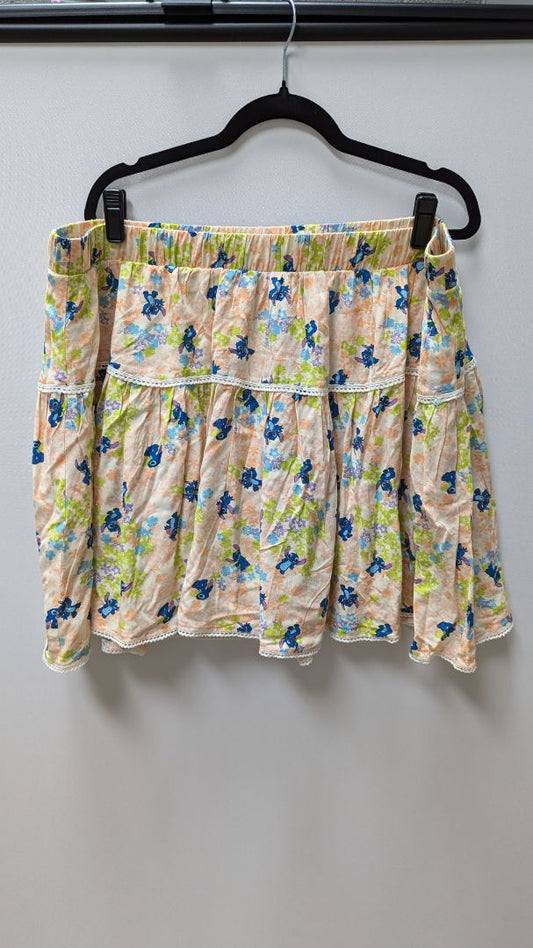 Disney Light Pink Floral "Stitch" Skort