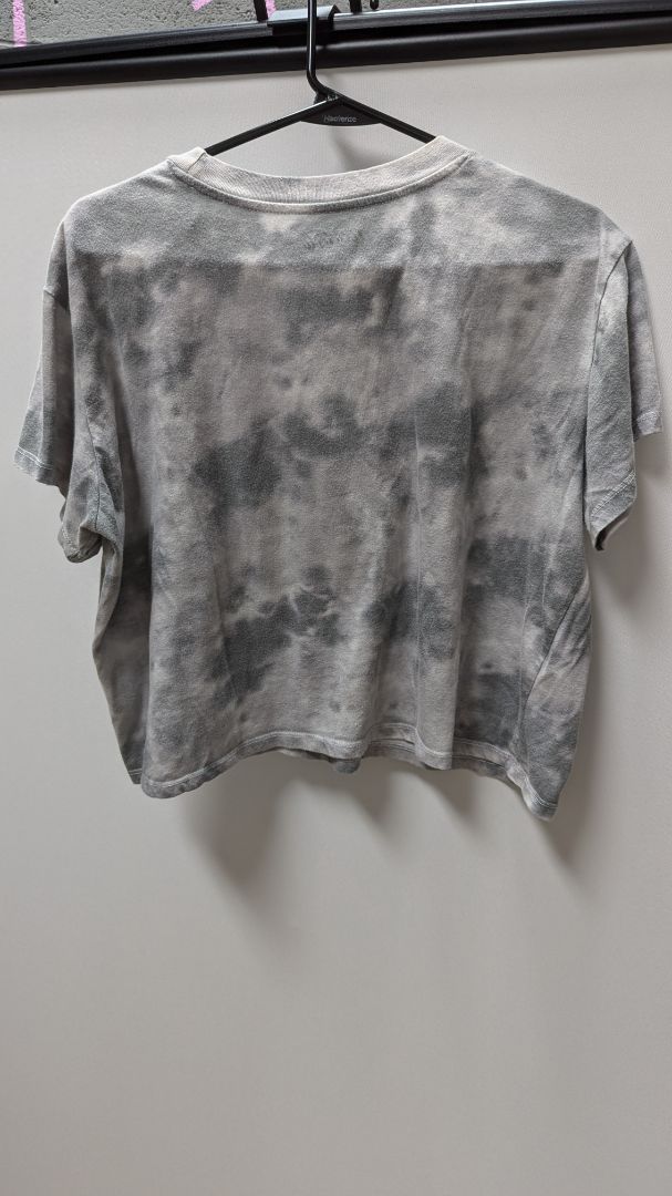 Coca Cola Grey Tie-Dye Graphic Cropped Tee