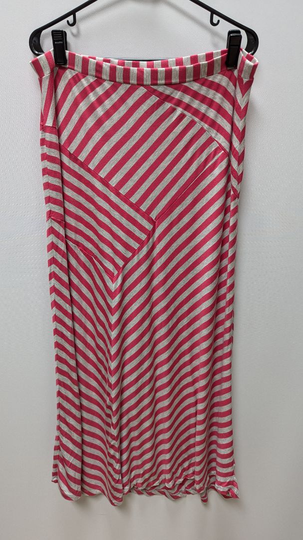 Design History Pink/Grey Striped Maxi Skirt