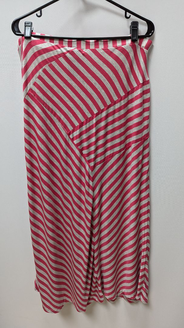 Design History Pink/Grey Striped Maxi Skirt